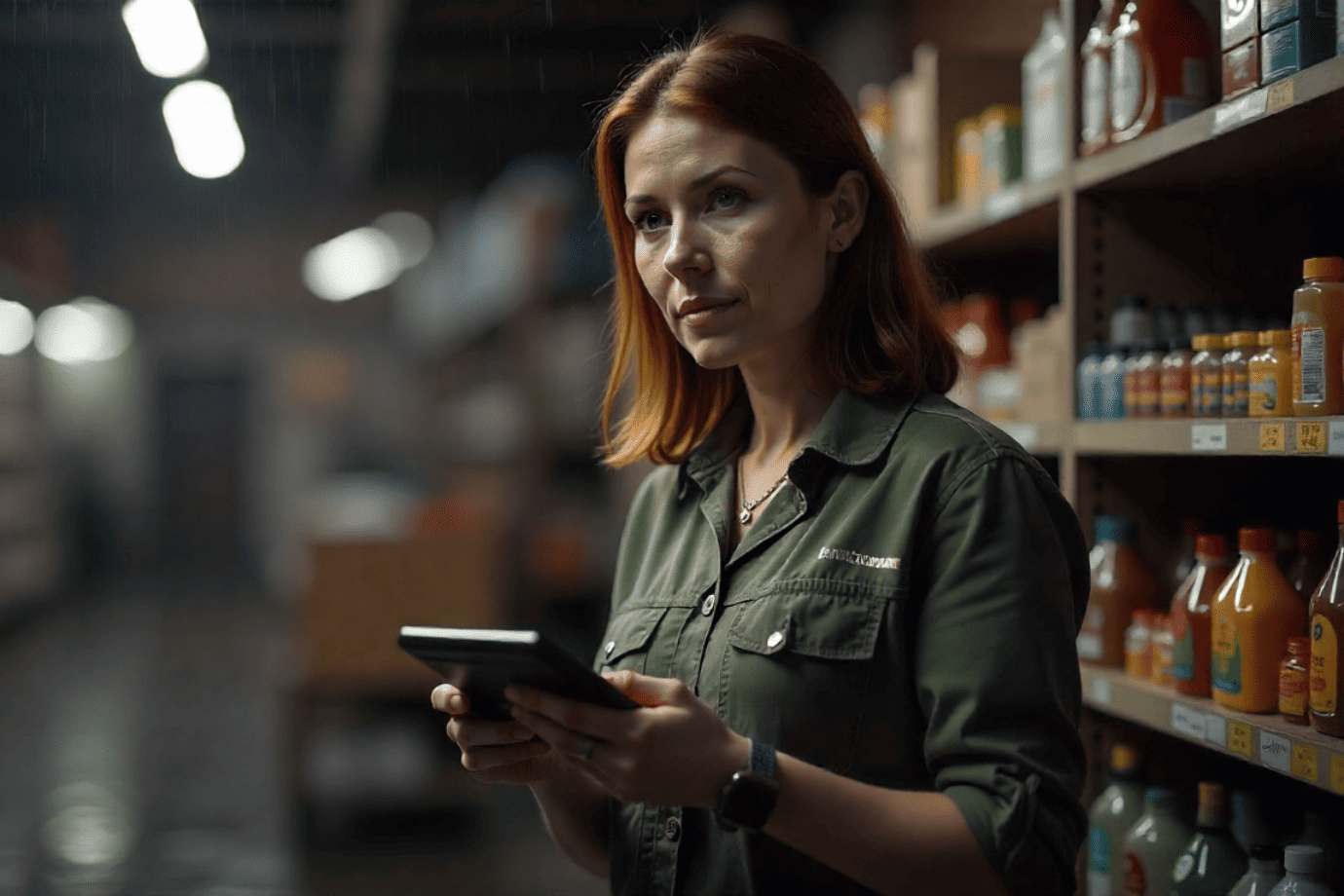 Empreendedora revisando o fluxo de caixa do seu pequeno negocio